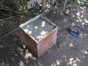 Schalung mit Beton verfüllen