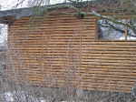 Fassade mit Lattung