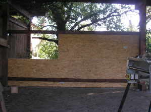 Carportwand mit OSB-Platten