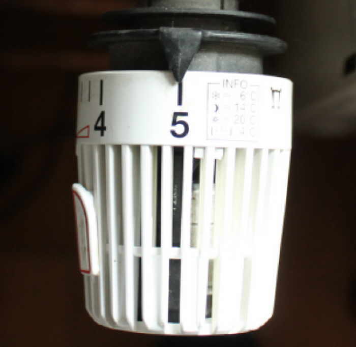 Thermostat auf fünf