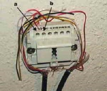 die Klemmen für den Anschluss der TAE Telefondose